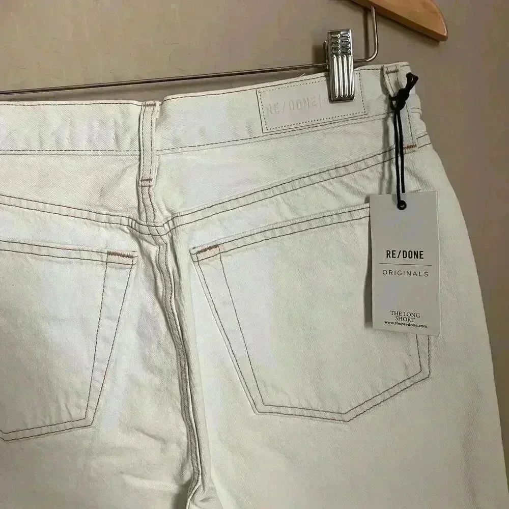RE/DONE The 80s Long Shorts‎ Bleached White Size 28